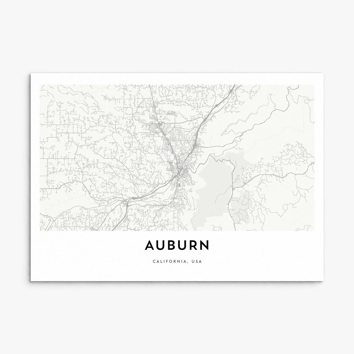 Auburn, California Map Poster, print only (unframed)