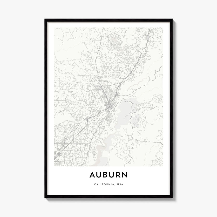 Auburn, California Map Poster, framed poster mockup