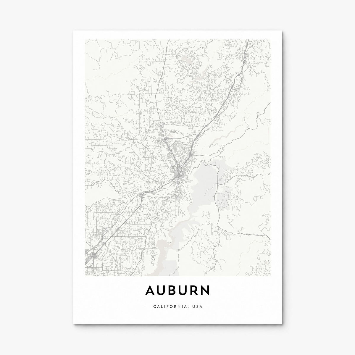 Auburn, California Map Poster, print only (unframed)