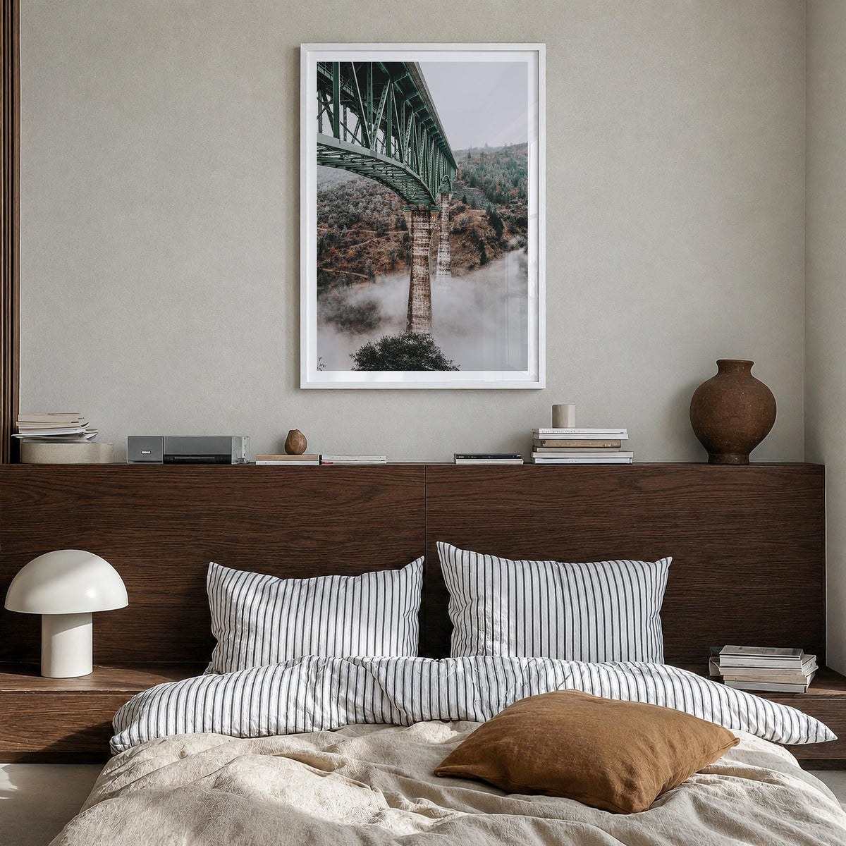 Auburn, California no. 1 colorful photo poster of California, USA – vertical wall art in white wood frame with white border, 
