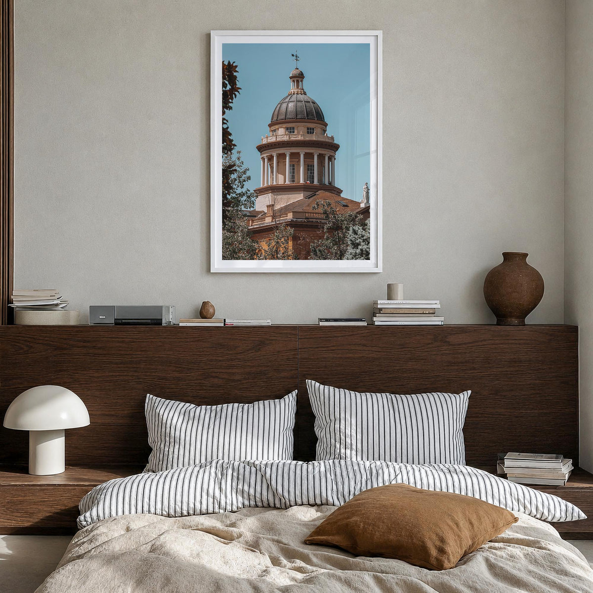 Auburn, California no. 2 colorful photo poster of California, USA – vertical wall art in white wood frame with white border, 
