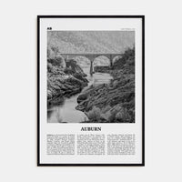 Auburn, California Poster Black Wood / 8x12 in Nbourhood Travel B&W Poster