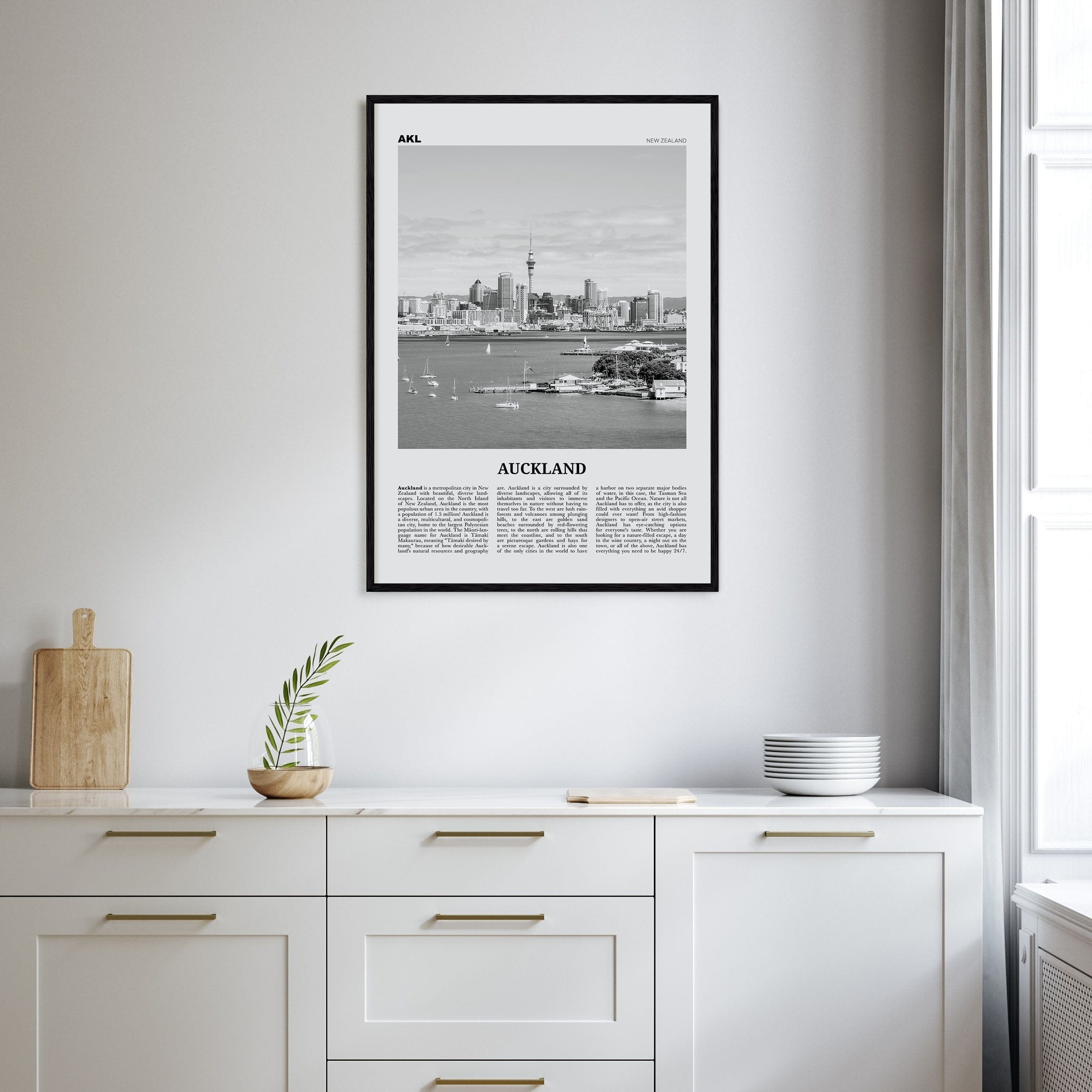 Auckland No 1 Poster Nbourhood Travel B&W Poster