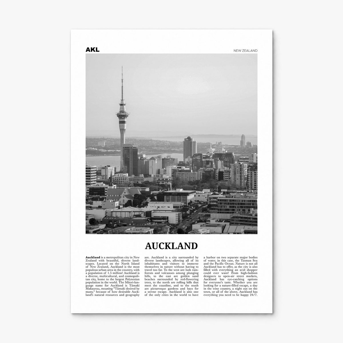 Auckland Newspaper No 3 Poster, print only (unframed)