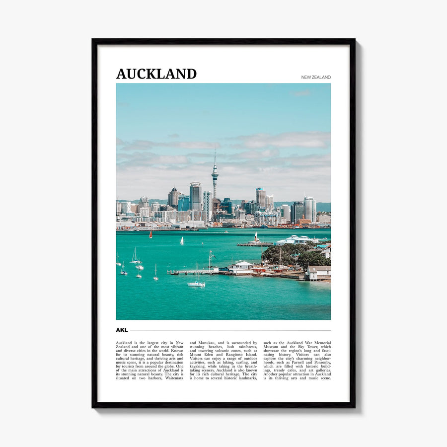 Auckland Travel Poster, framed poster mockup