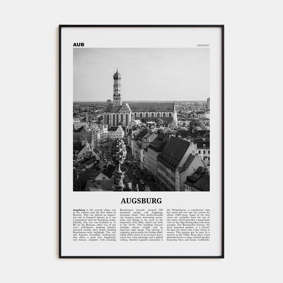 Augsburg Poster None / 8x12 in Nbourhood Travel B&W Poster