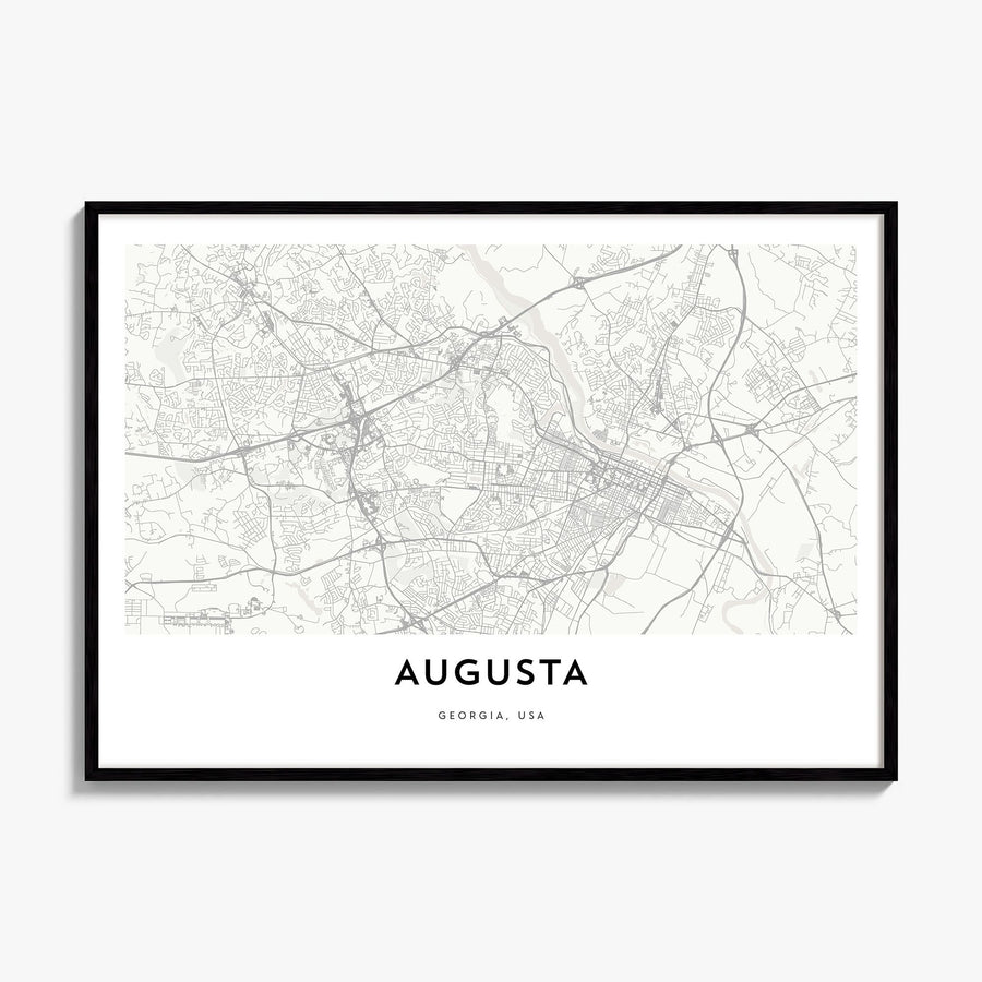 Augusta Map Poster, framed poster mockup