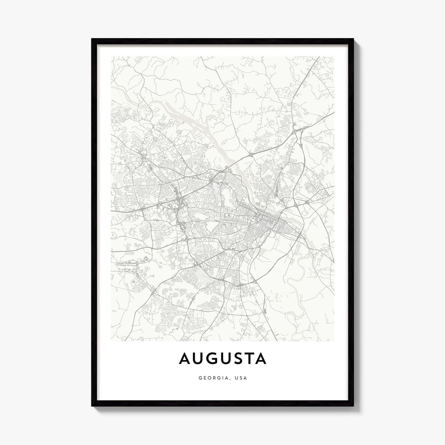 Augusta Map Poster, framed poster mockup