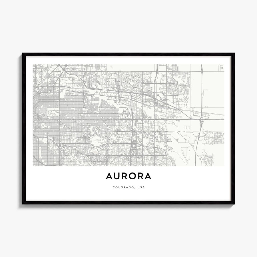 Aurora, Colorado Map Poster, framed poster mockup