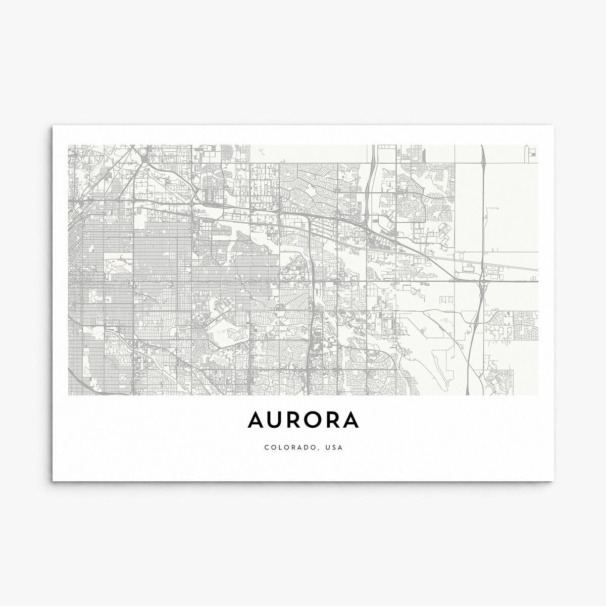 Aurora, Colorado Map Poster, print only (unframed)