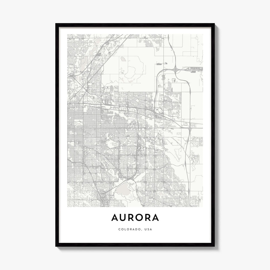 Aurora, Colorado Map Poster, framed poster mockup