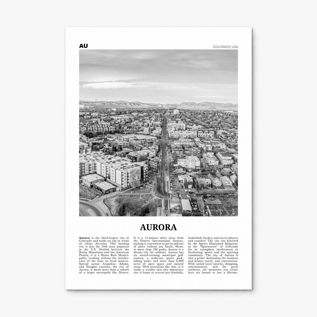 Aurora, Colorado Newspaper Poster, print only (unframed)