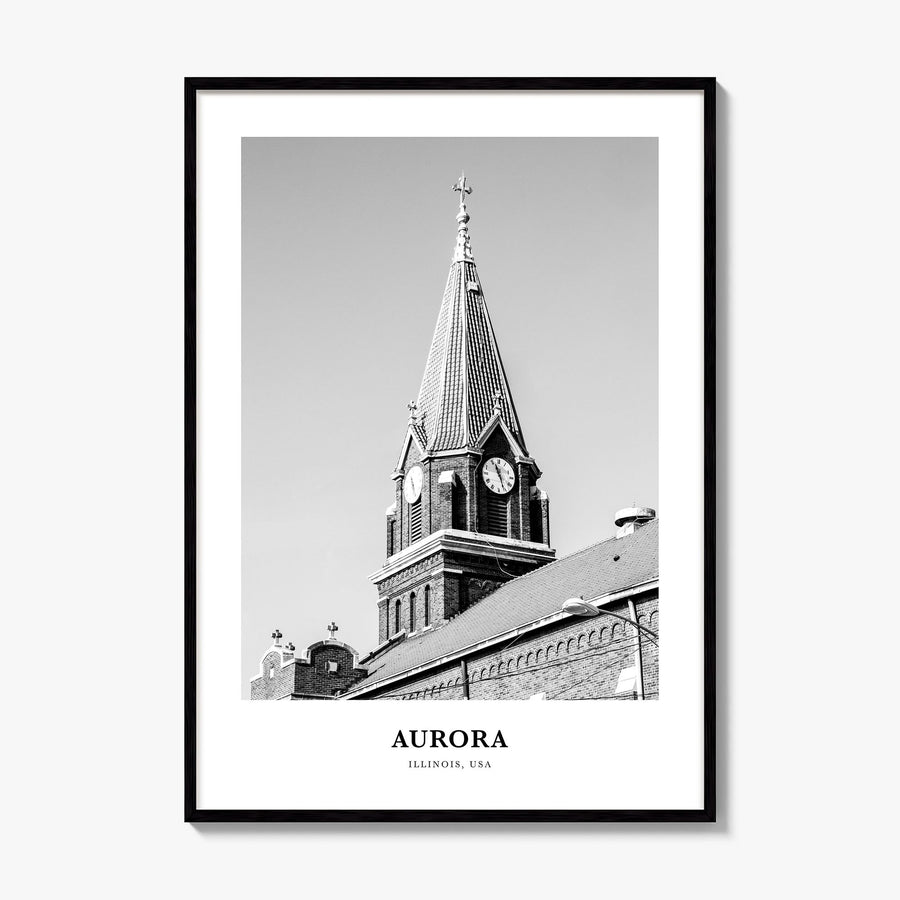 Aurora, Illinois Classic Poster, framed poster mockup