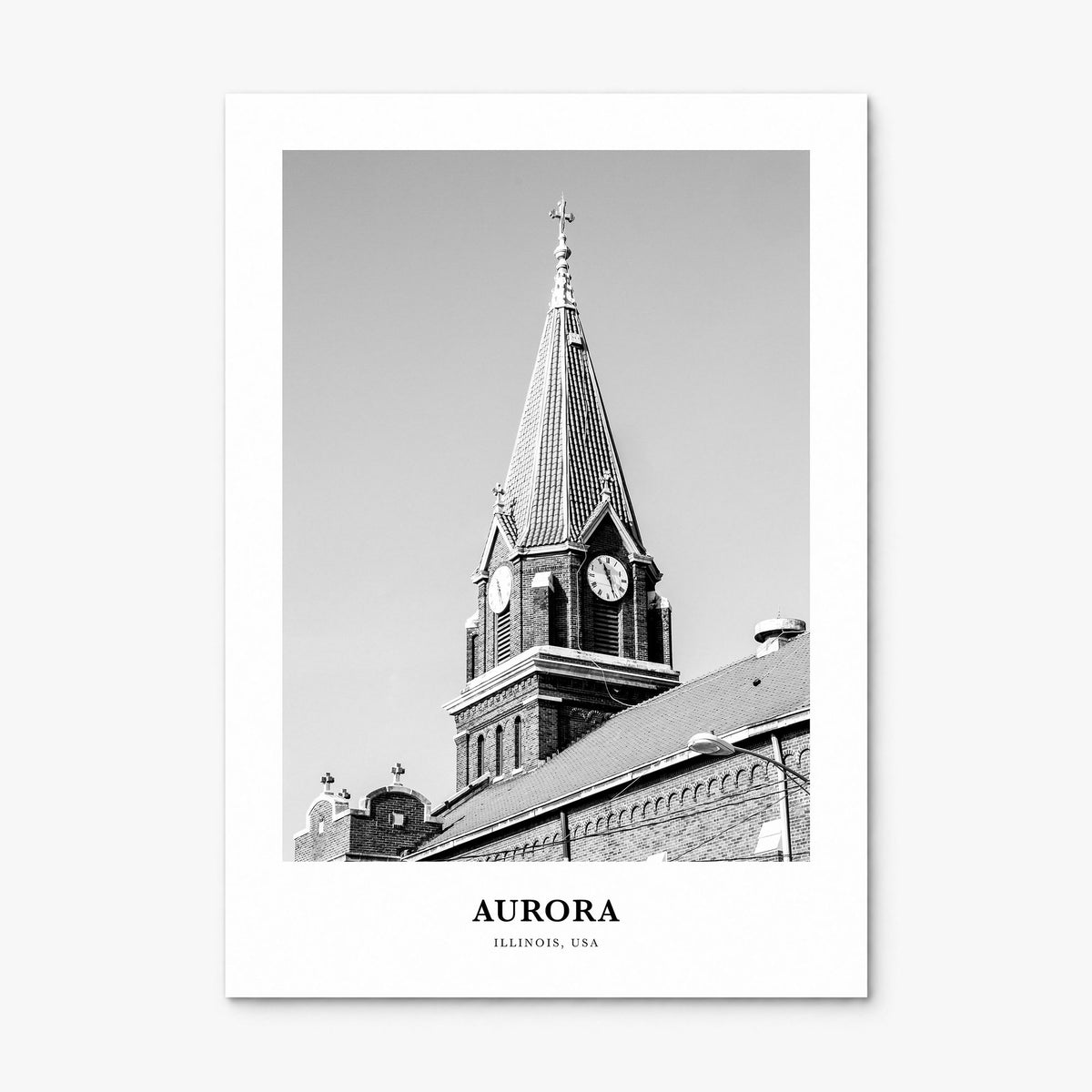 Aurora, Illinois Classic Poster, print only (unframed)