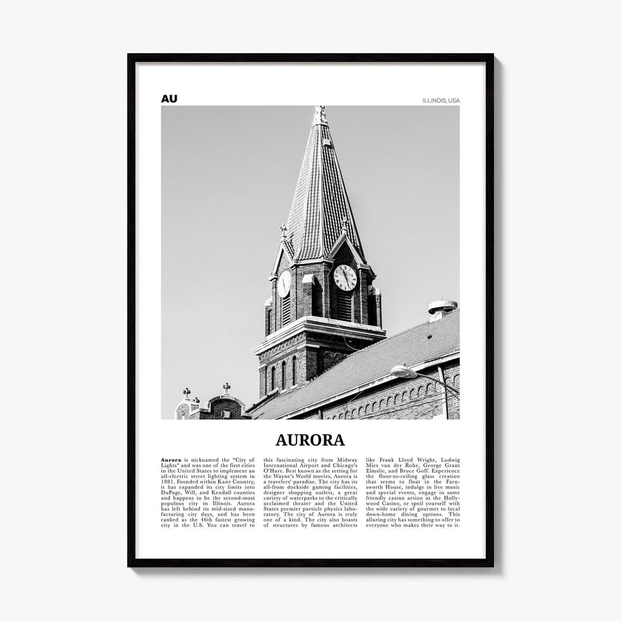Aurora, Illinois Newspaper Poster, framed poster mockup