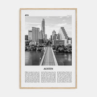 Austin No 1 Poster Natural Wood / 8x12 in Nbourhood Travel B&W Poster