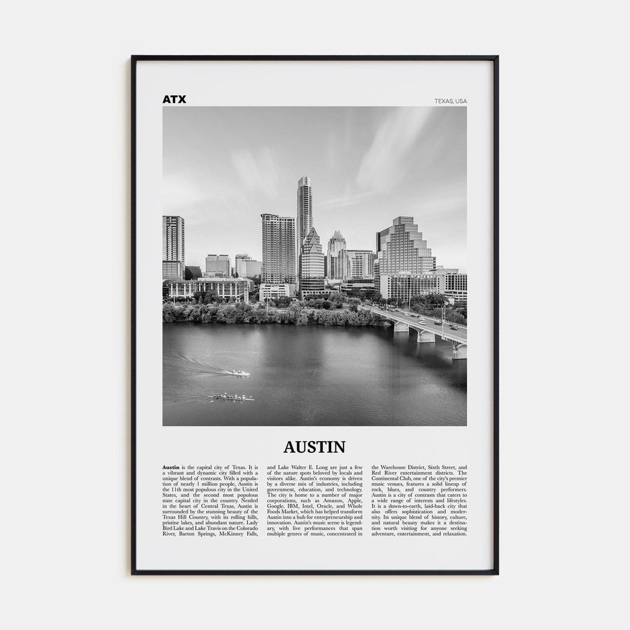 Austin No 3 Poster None / 8x12 in Nbourhood Travel B&W Poster