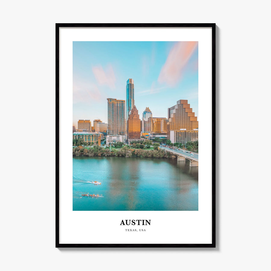 Austin Classic Poster, framed poster mockup