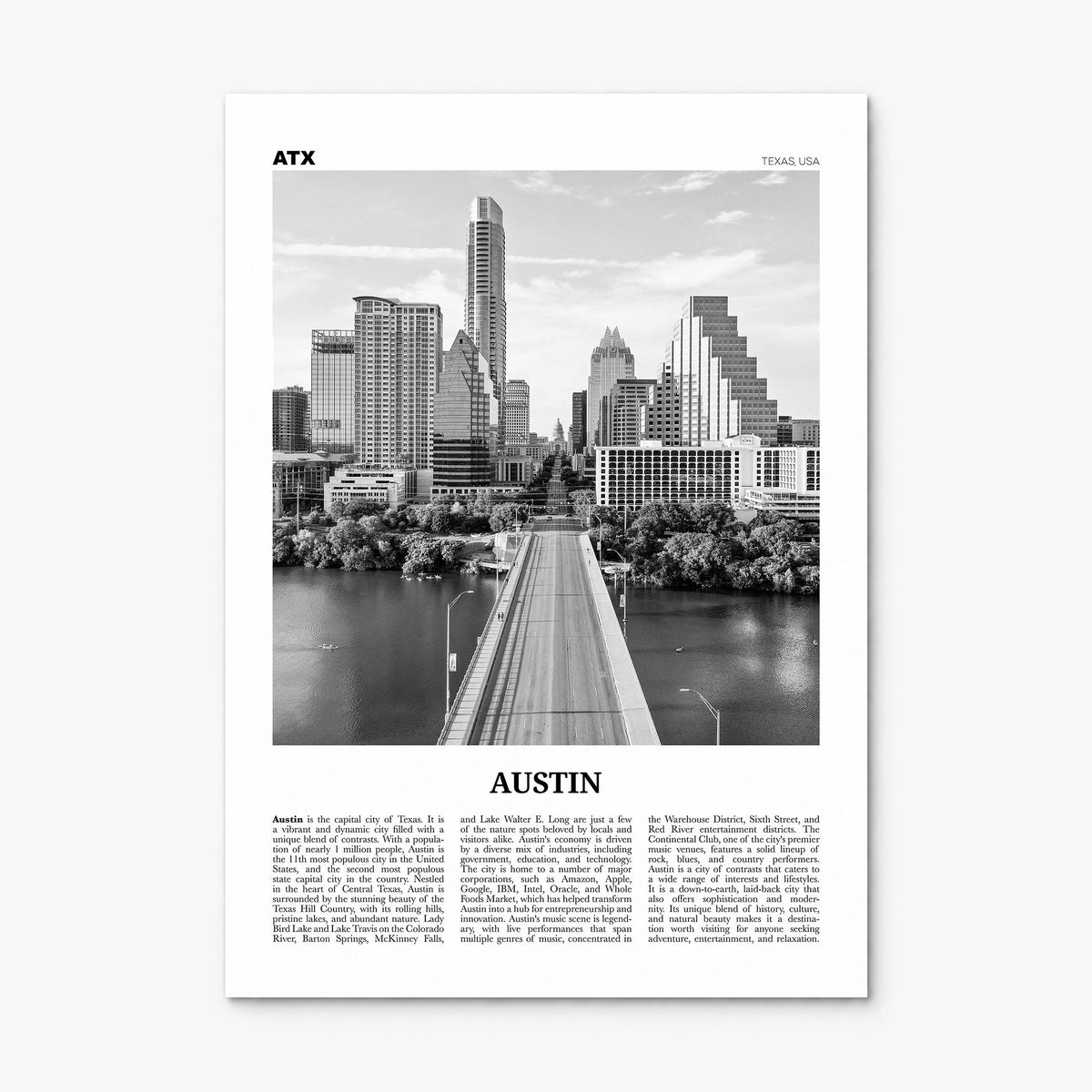Austin Newspaper No 1 Poster, print only (unframed)