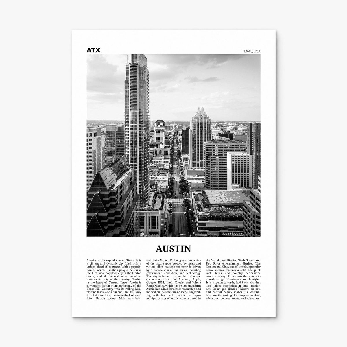 Austin Newspaper No 2 Poster, print only (unframed)
