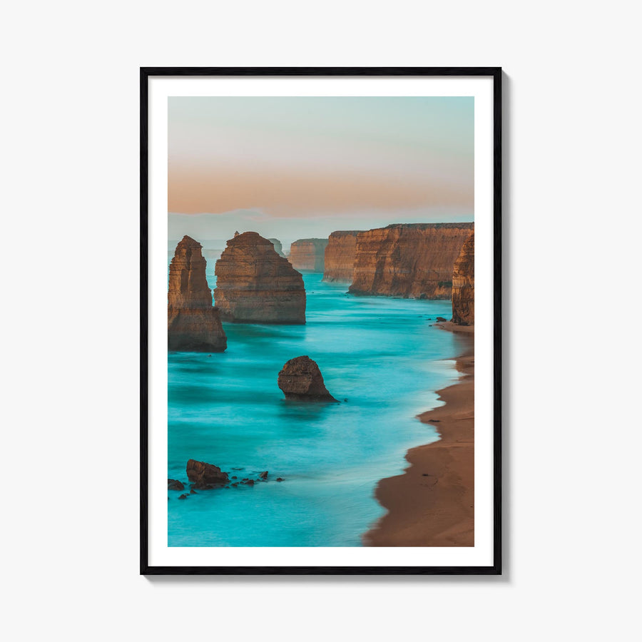 Australia colorful photo poster of Oceania – vertical wall art, unframed print shown in interior mockup