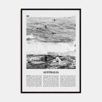 Australia No 1 Poster Black Wood / 8x12 in Nbourhood Travel B&W Poster