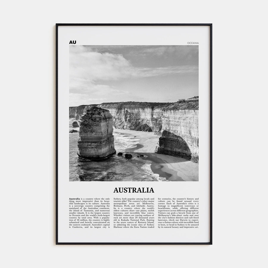 Australia No 2 Poster None / 8x12 in Nbourhood Travel B&W Poster