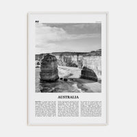 Australia No 2 Poster White Wood / 8x12 in Nbourhood Travel B&W Poster