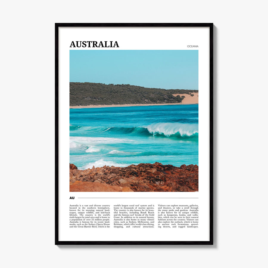 Australia Travel Poster, framed poster mockup