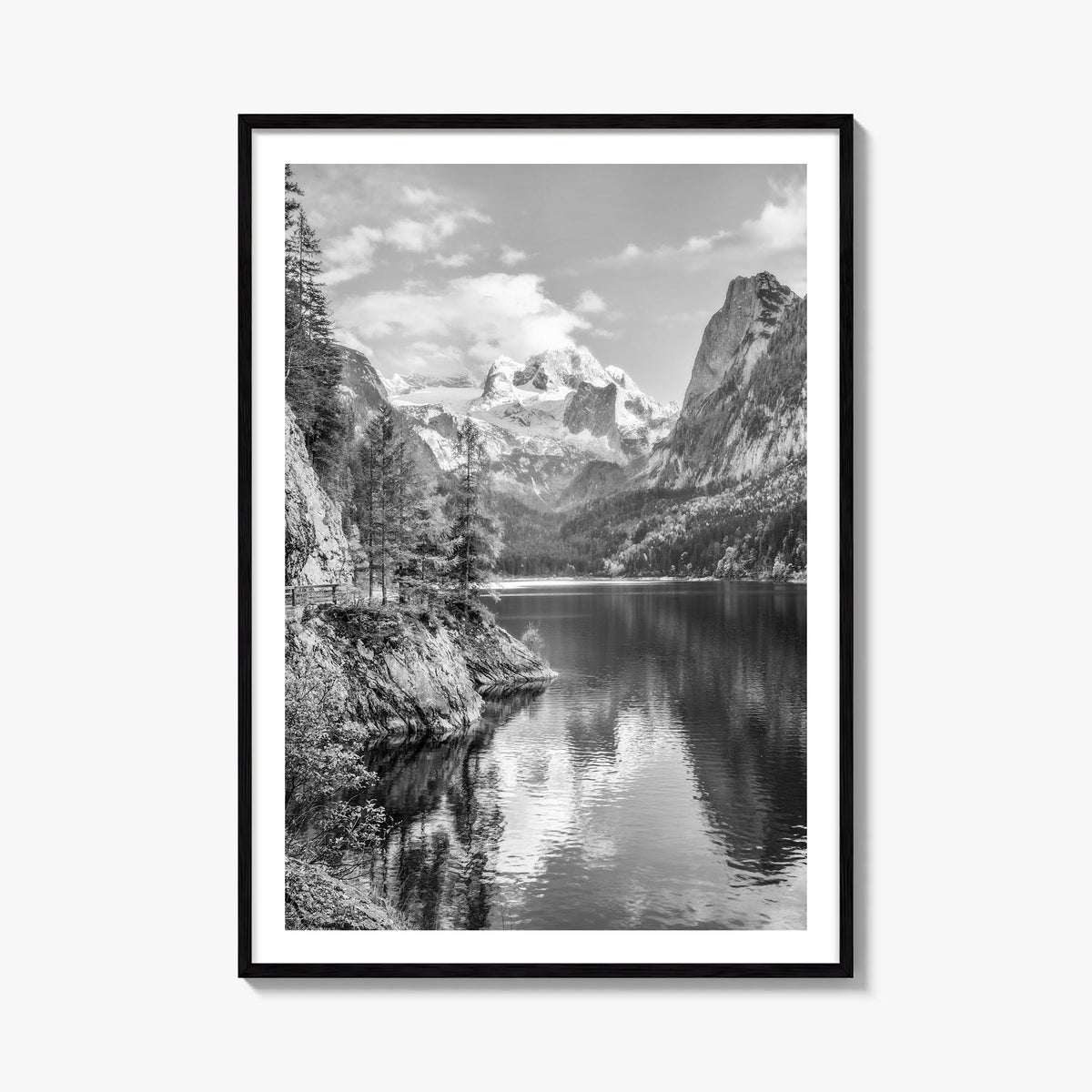 Austria no. 2 black & white photo poster of Europe – vertical wall art, unframed print shown in interior mockup