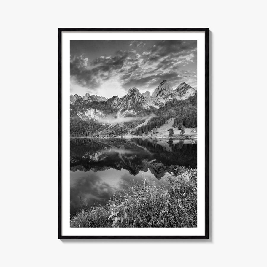 Austria no. 1 black & white photo poster of Europe – vertical wall art, unframed print shown in interior mockup