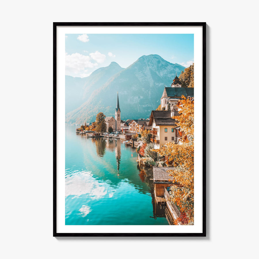 Austria Photo Poster, framed poster mockup, white border
