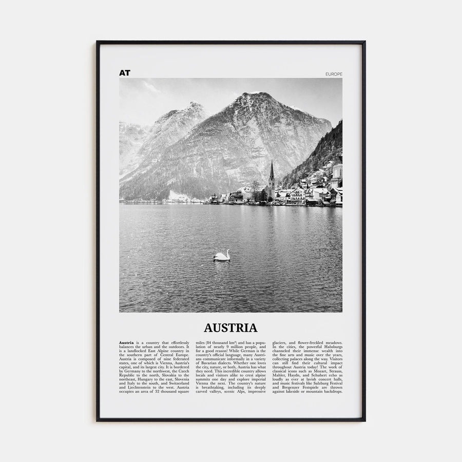 Austria Poster None / 8x12 in Nbourhood Travel B&W Poster