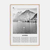 Austria Poster Natural Wood / 8x12 in Nbourhood Travel B&W Poster