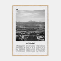 Auvergne Poster Natural Wood / 8x12 in Nbourhood Travel B&W Poster