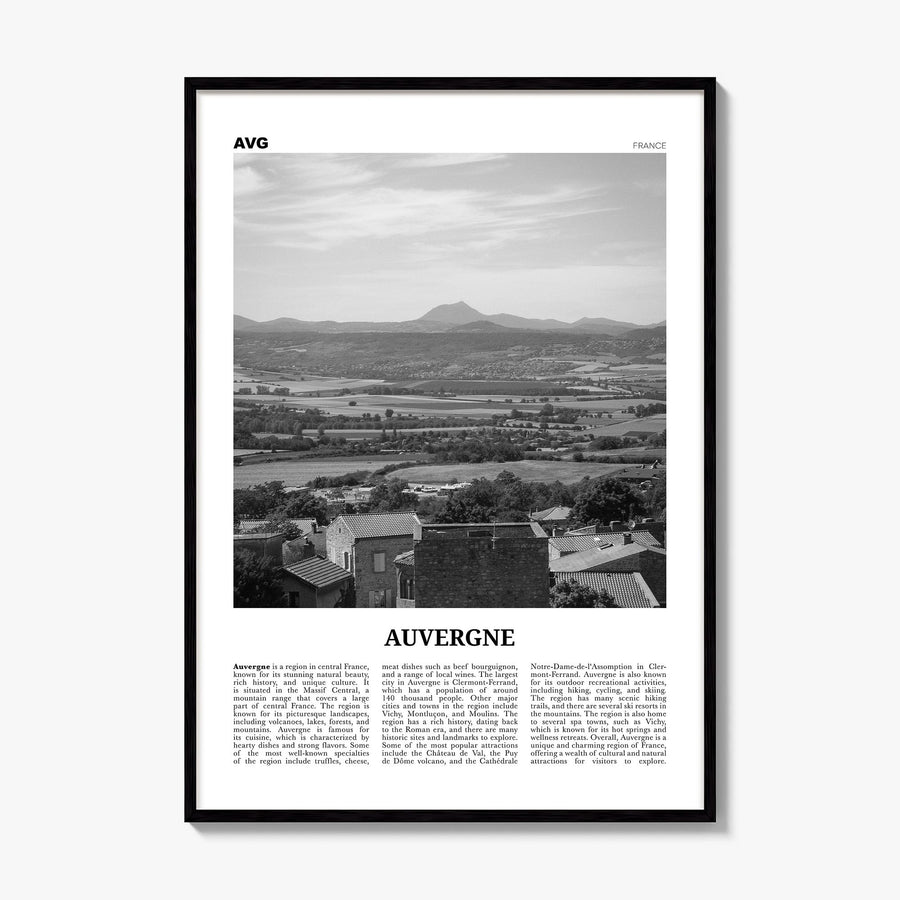Auvergne Newspaper Poster, framed poster mockup