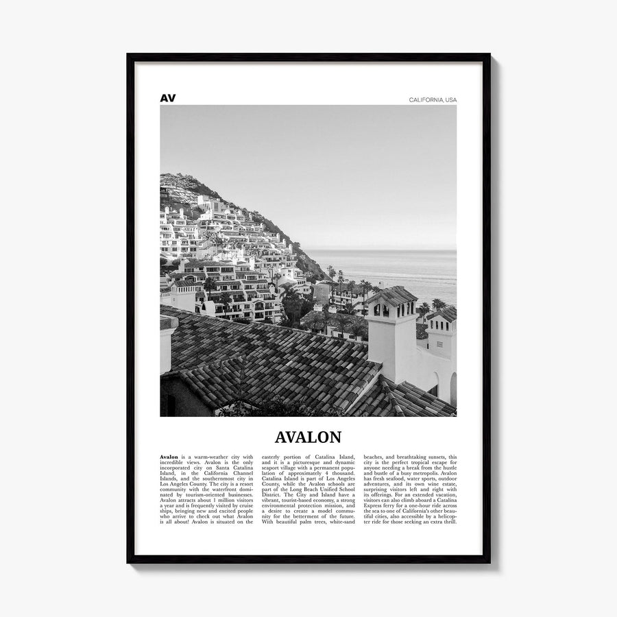 Avalon, California Newspaper Poster, framed poster mockup