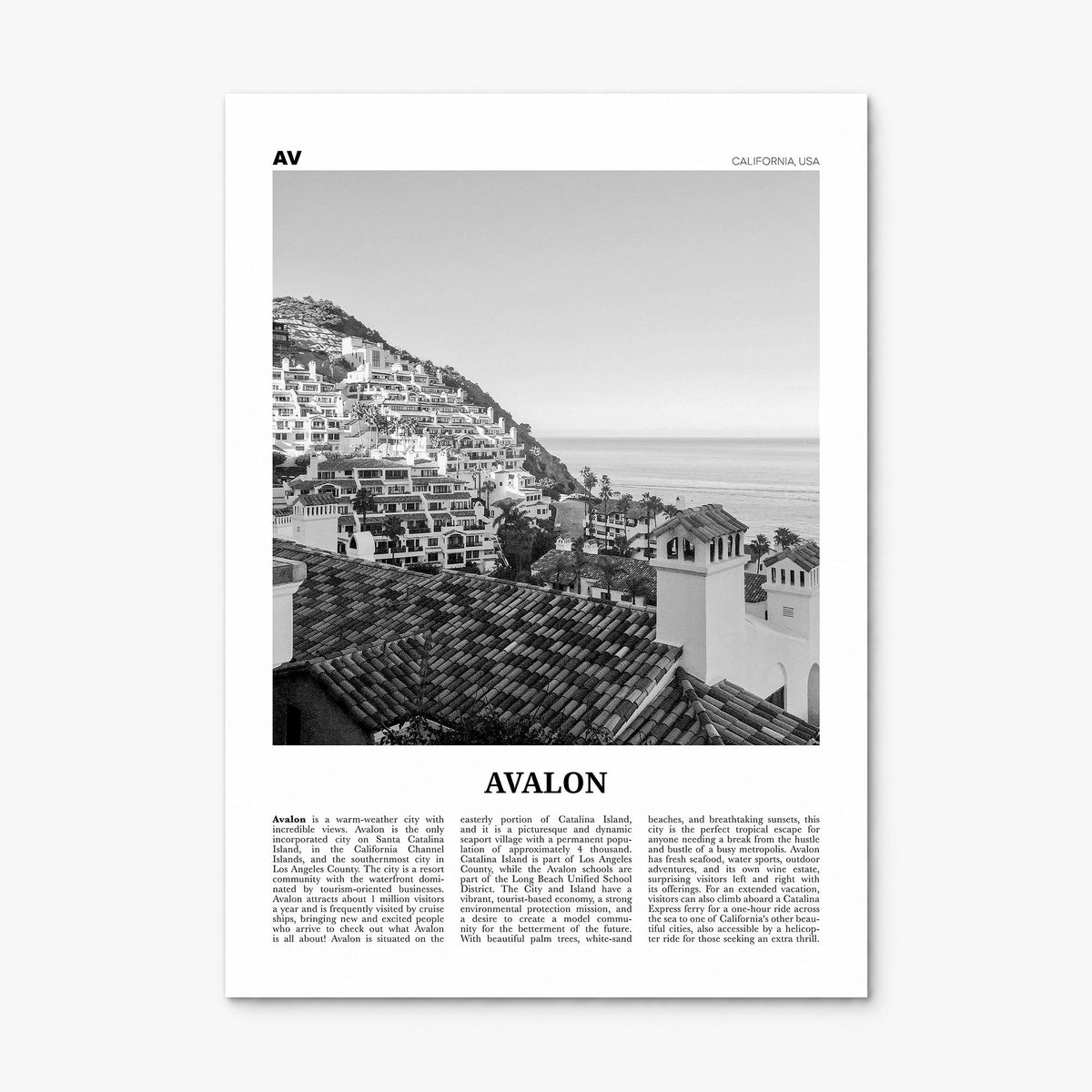 Avalon, California Newspaper Poster, print only (unframed)