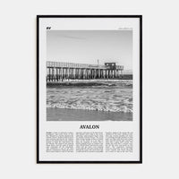 Avalon, New Jersey Poster Black Wood / 8x12 in Nbourhood Travel B&W Poster