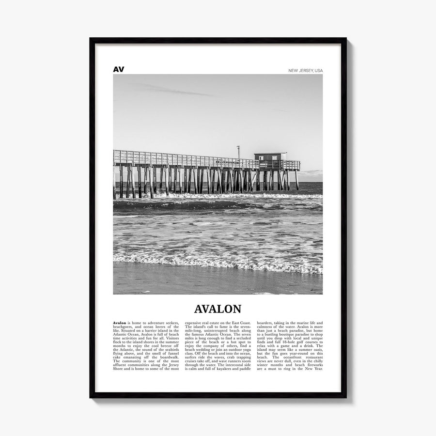 Avalon, New Jersey Newspaper Poster, framed poster mockup