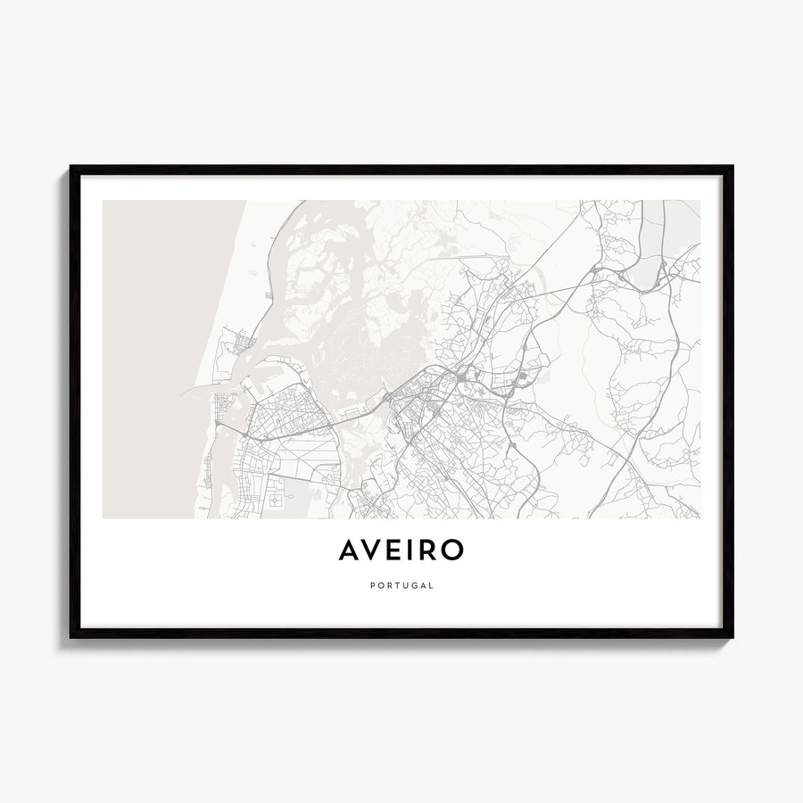 Aveiro Map Poster, framed poster mockup