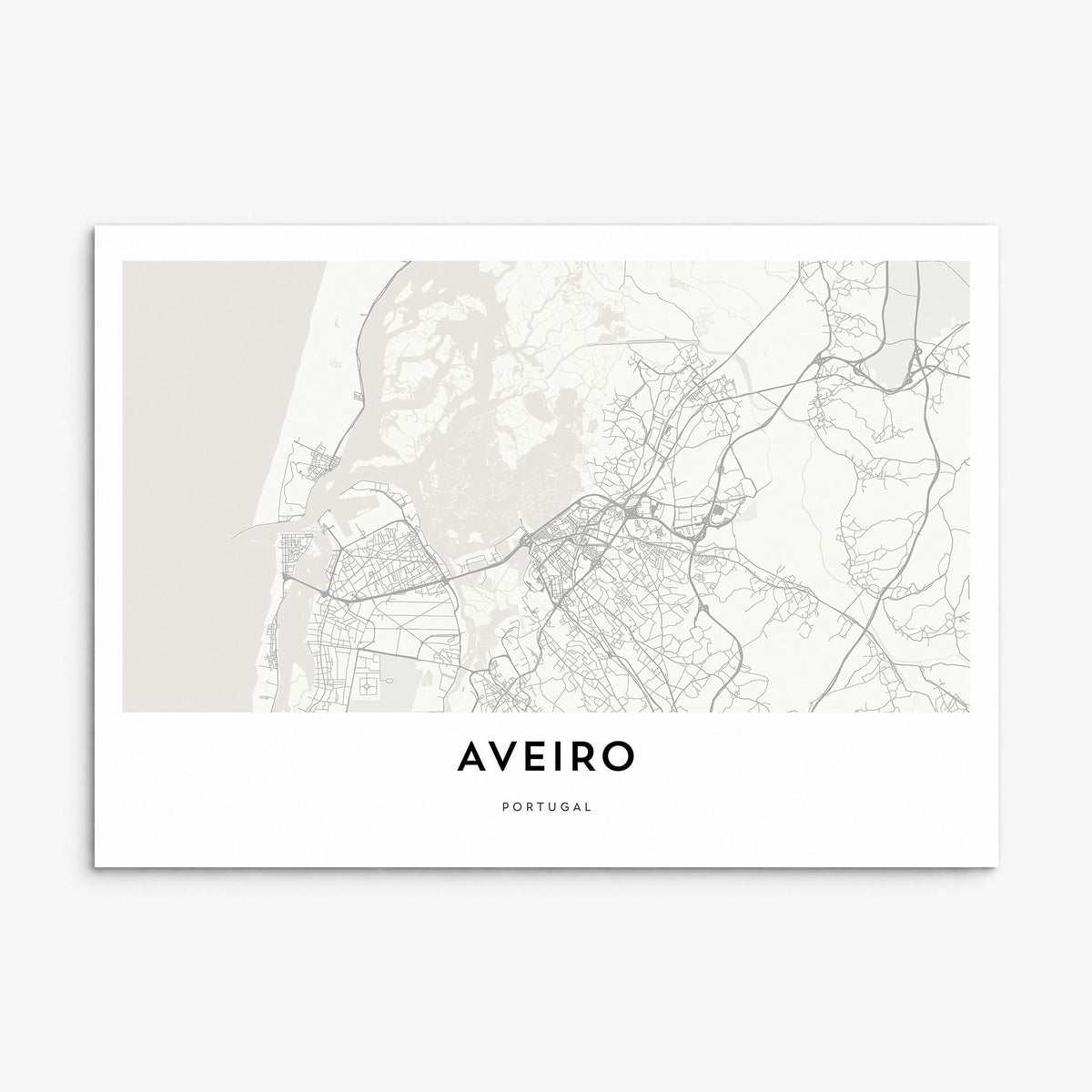 Aveiro Map Poster, print only (unframed)