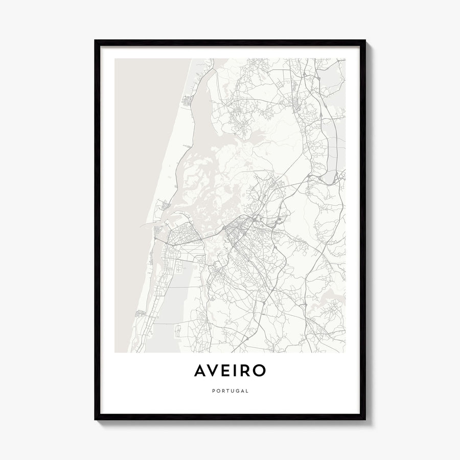 Aveiro Map Poster, framed poster mockup