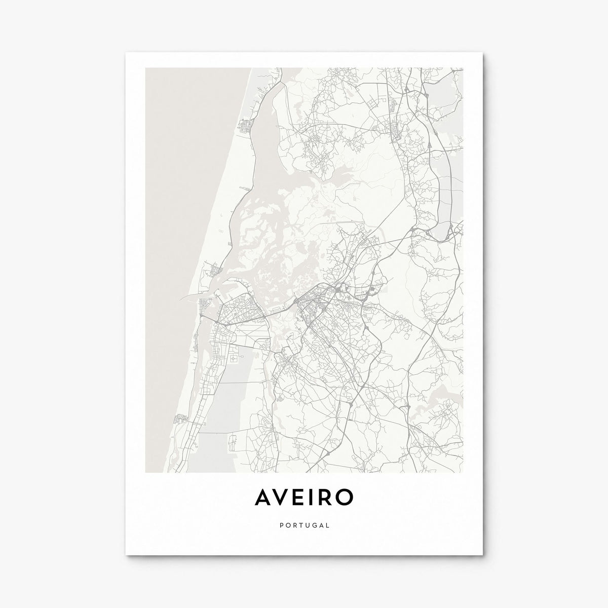 Aveiro Map Poster, print only (unframed)