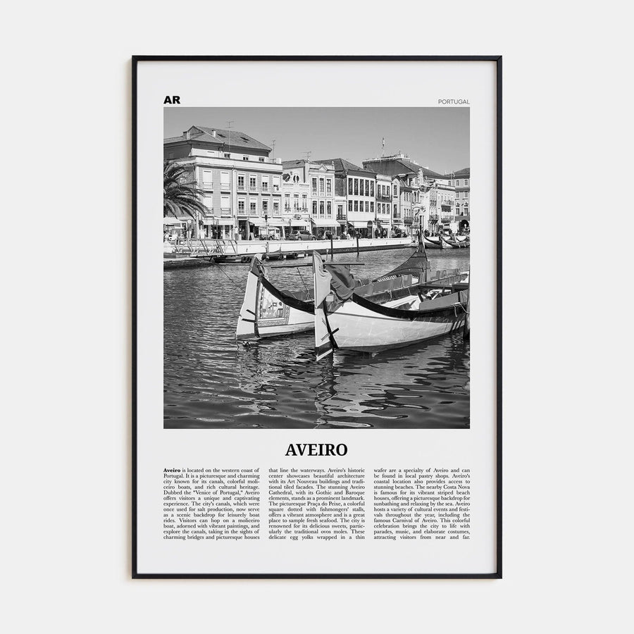 Aveiro Poster None / 8x12 in Nbourhood Travel B&W Poster