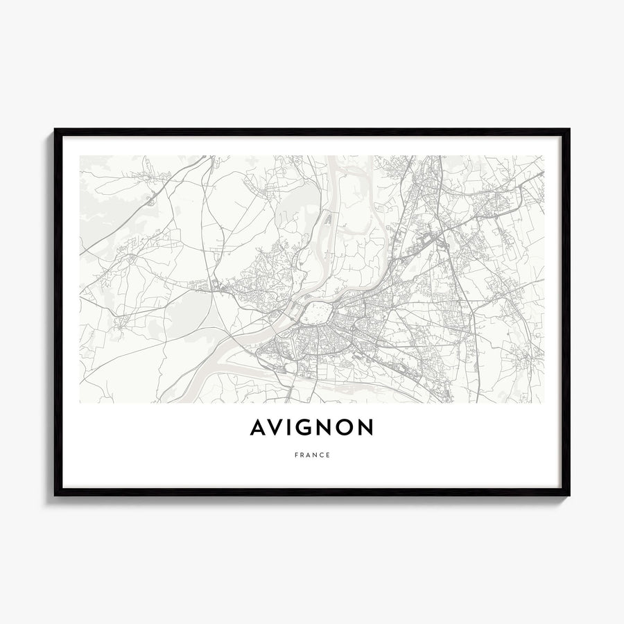 Avignon Map Poster, framed poster mockup