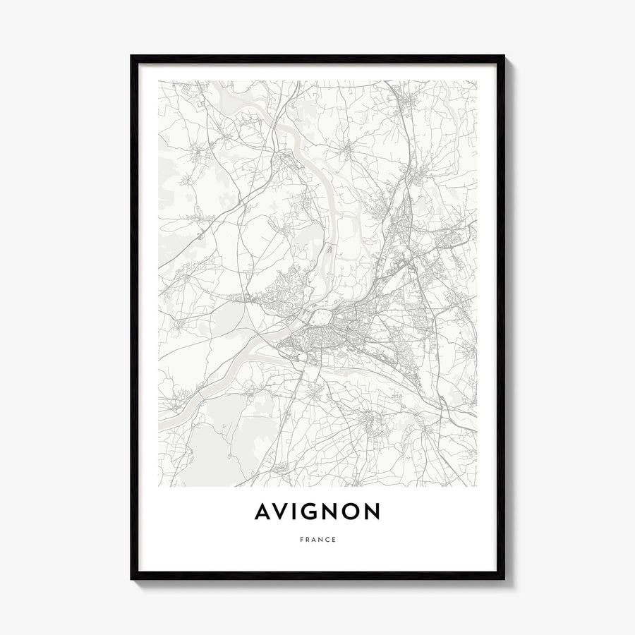Avignon Map Poster, framed poster mockup