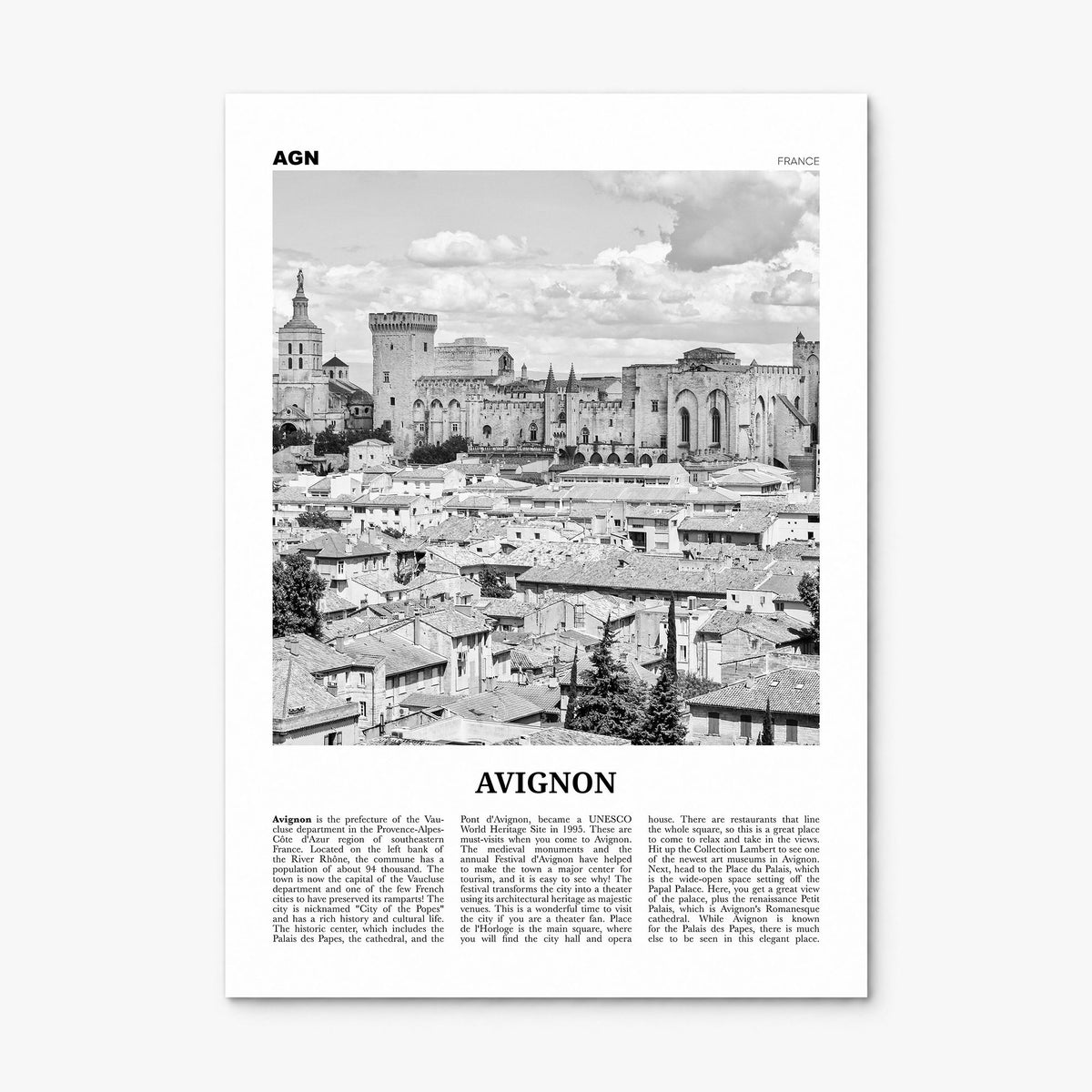 Avignon Newspaper Poster, print only (unframed)