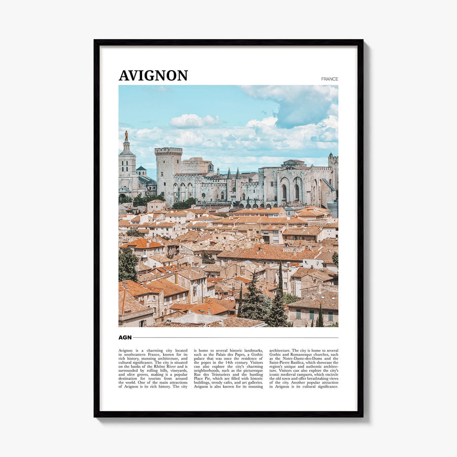 Avignon Travel Poster, framed poster mockup