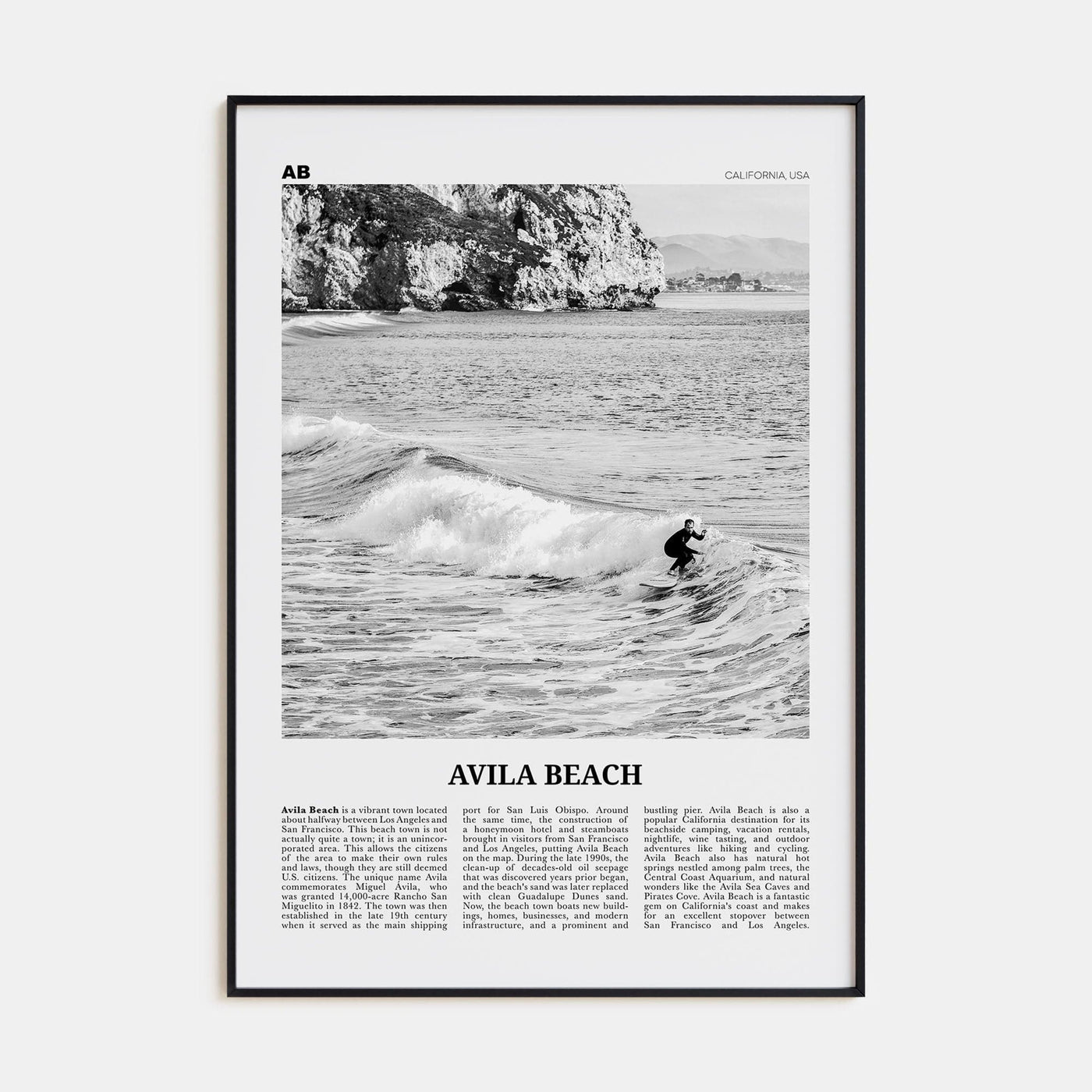 Avila Beach No 2 Poster None / 8x12 in Nbourhood Travel B&W Poster